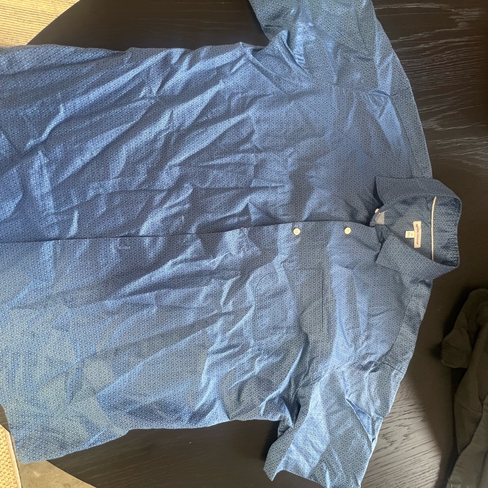 Peter Millar Navy Patterned Button Down Shirt